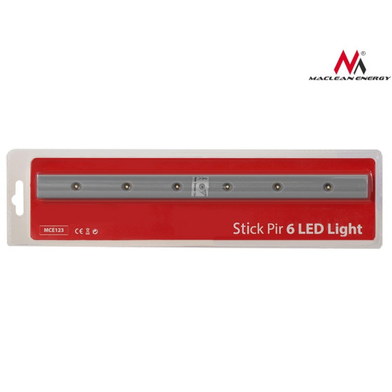 Lampka kuchenna podszafkowa z czujnikiem ruchu 6LED podłużna MCE123 5xAAA