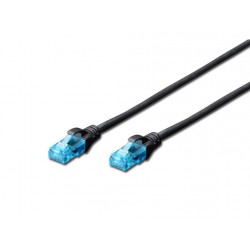 Patch cord RJ45/RJ45 U/UTP kat. 5e 2,0m AWG 26/7 PVC Czarny