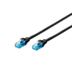 Patch cord RJ45/RJ45 U/UTP kat. 5e 5,0m AWG 26/7 PVC Czarny