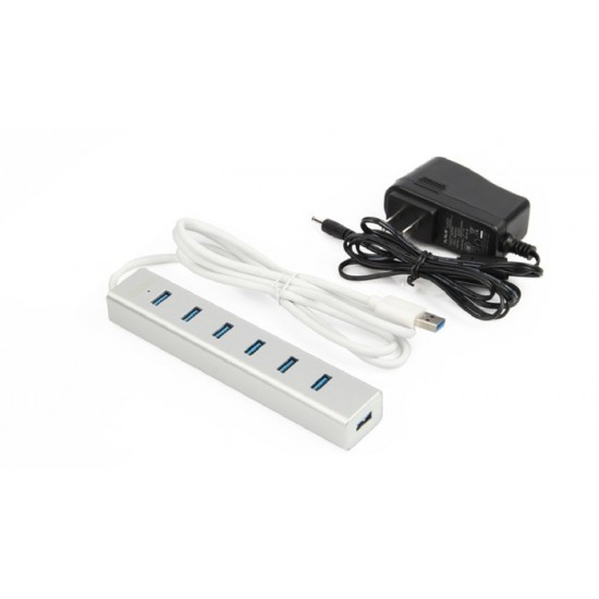 HUB 7 x USB3.0 ALUMINIUM Z ZASILACZEM; Y-3090 