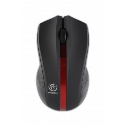 Bezprzewodowa mysz optyczna, GALAXY Black/red, powierzchnia gumowana