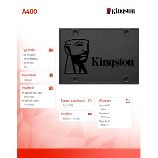 SSD A400 SERIES 480GB SATA3 2.5'