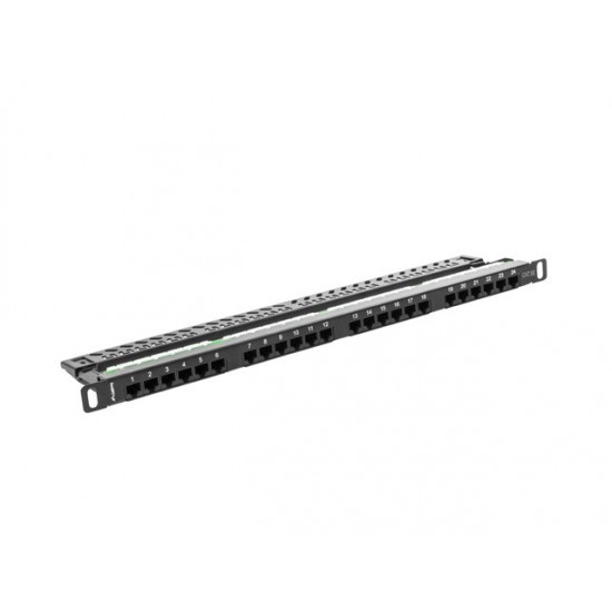 Patch Panel 24 Port 0.5U Kat.5E czarny 