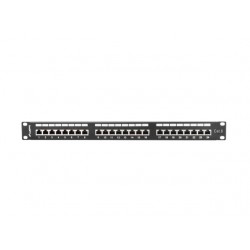 Patch Panel 24 Port 1U Kat.6 czarny ekranowany 