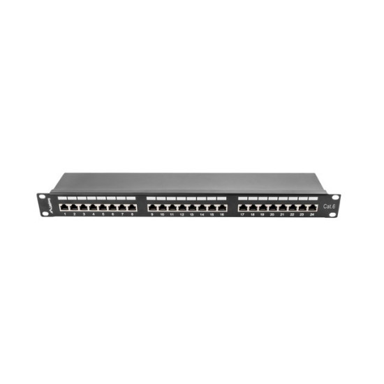 Patch Panel 24 Port 1U Kat.6 czarny ekranowany 