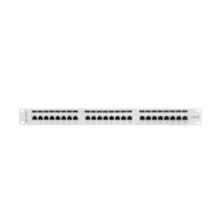 Patch Panel 24 Port 1U Kat.6 szary ekranowany 