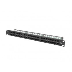 Patch Panel 48 Port 1U Kat.6 czarny 