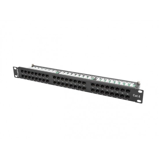 Patch Panel 48 Port 1U Kat.6 czarny 