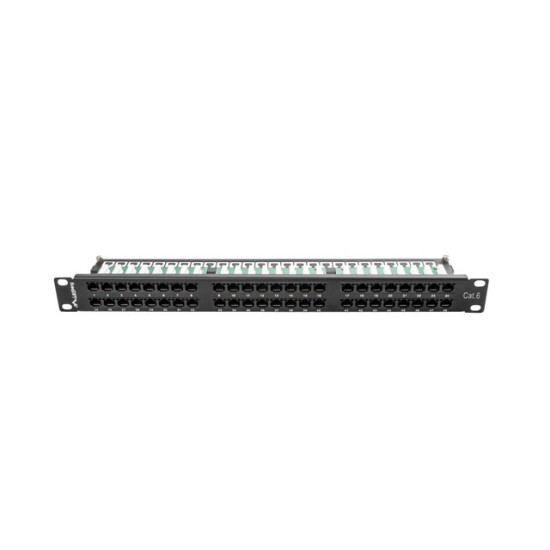 Patch Panel 48 Port 1U Kat.6 czarny 
