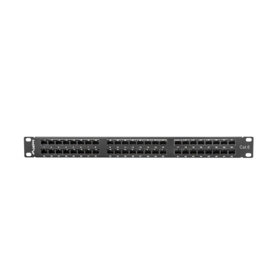 Patch Panel 48 Port 1U Kat.6 czarny 