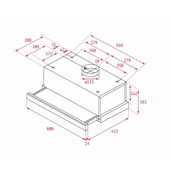 TL 6310 CZARNY Okap teleskopowy