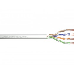 Kabel teleinformatyczny, instalacyjny, U/UTP kat.5e 4x2xAWG24/1, drut, miedziany, PVC, 305m, szary