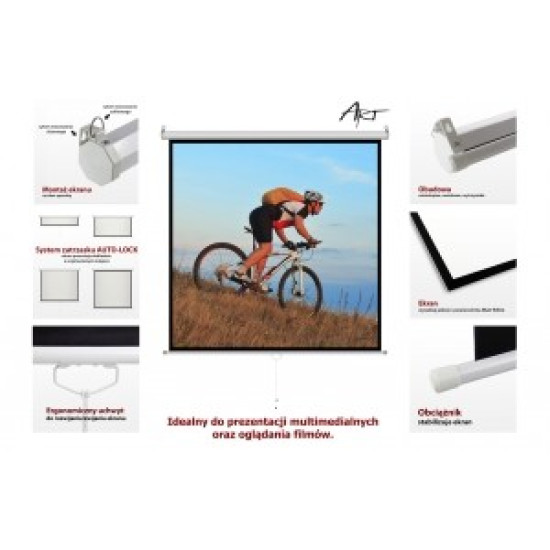 Ekran ręczny półautomat 4:3 72