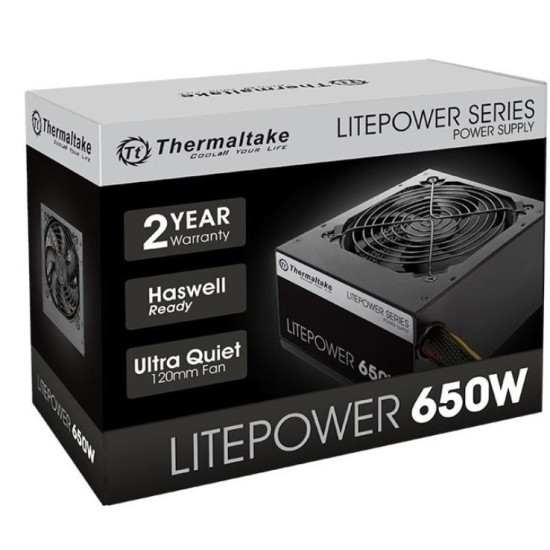 Litepower II Black 650W (Active PFC, 2xPEG, 120mm, Single Rail) 