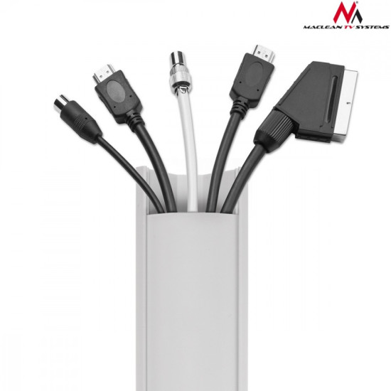 Listwa maskująca kanał kablowy 1.5m 43x23 mm Biała MCTV-575 z taśmą