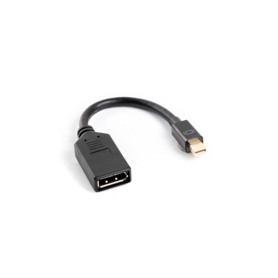 Adapter mini Displayport (M) -> DisplayPort (F) na kablu 10cm    czarny 