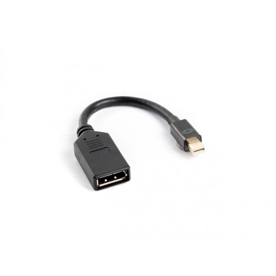 Adapter mini Displayport (M) -> DisplayPort (F) na kablu 10cm    czarny 