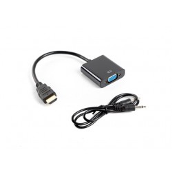 Adapter HDMI-A (M) -> VGA (F) + audio na kablu 