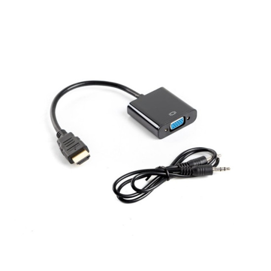 Adapter HDMI-A (M) -> VGA (F) + audio na kablu 