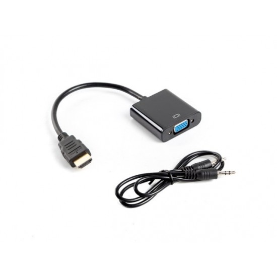 Adapter HDMI-A (M) -> VGA (F) + audio na kablu 