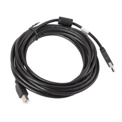 Kabel USB 2.0 AM-BM 5M Ferryt czarny 
