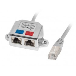 Adapter rodzielacz LAN RJ-45 - 2x RJ-45 FTP 