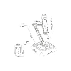 Ramię biurkowe/ścienne do Tabletu i iPad 4,7-12cali regulowane  czarne