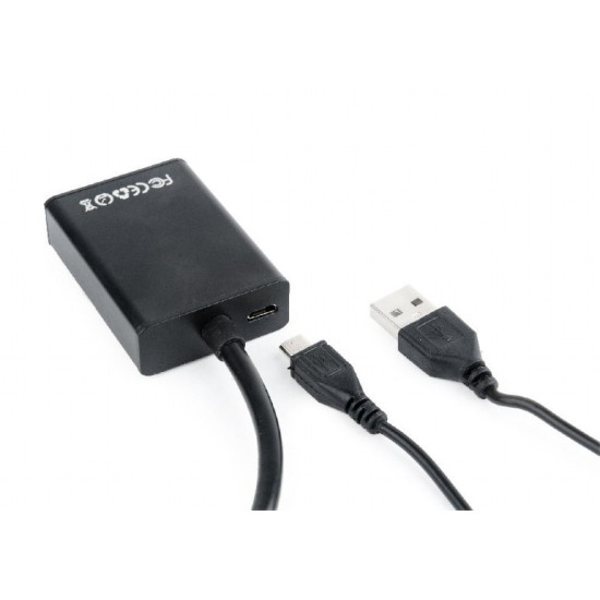 Konwerter VGA do HDMI 15 cm czarny