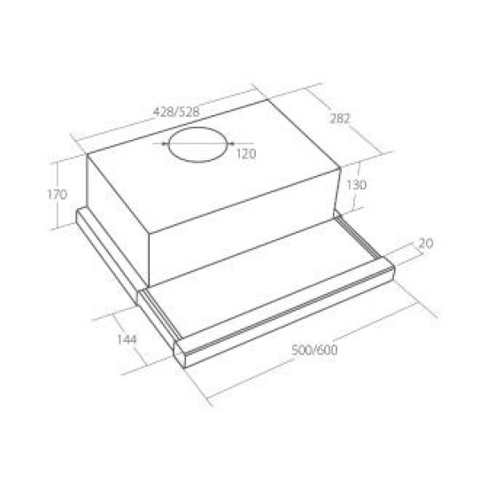 Okap WK-7 Light Eco 60 Glass czarny 