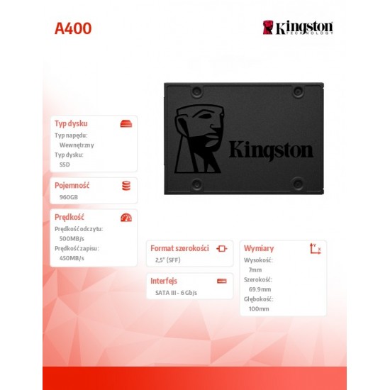 SSD A400 SERIES 960GB SATA3 2.5