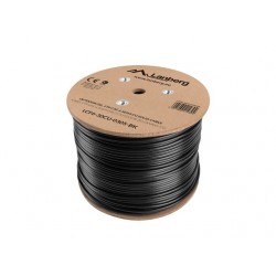 KABEL LAN FTP KAT-6 305M DRUT OUTDOOR ŻELOWANY CU CZARNY FLUKE PASSED LANBERG