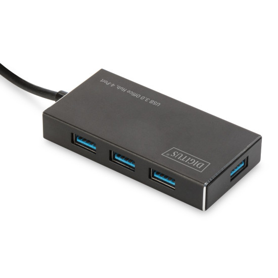 HUB/Koncentrator 4-portowy USB 3.0 SuperSpeed, aktywny, aluminium