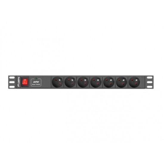 Listwa zasilająca Rack PDU 1U 7x PL 2m 10A czarna 