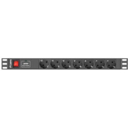 Listwa zasilajaca Rack PDU 1U 7x Schuko 2m 16A czarna 