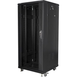 Szafa stojąca Rack 19 27U 600x600mm czarna (drzwi szklane) 