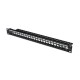 Patch panel 19, 24 porty Keystone, pusty, czarny