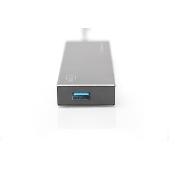 HUB/Koncentrator 7-portowy USB 3.0 SuperSpeed, aktywny, aluminium