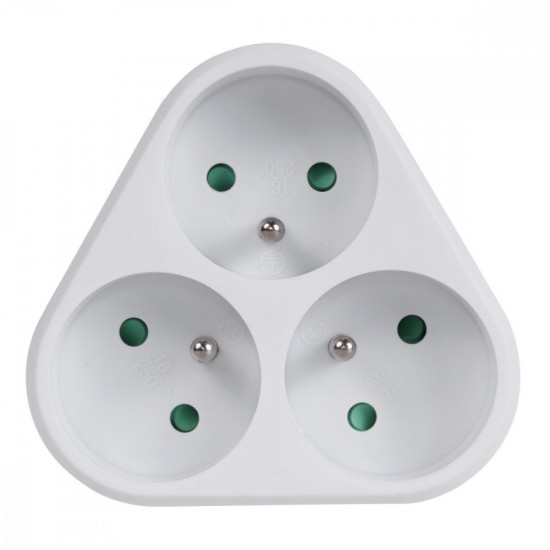 Gniazdko prądowe x3 z uziemieniem MCE214 