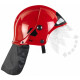 Hełm strażacki czerwony z szybką