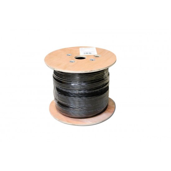 Kabel instalacyjny U/UTP kat. 5e, PE drut, zewnętrzny żelowany, czarny, 305m (szpula)