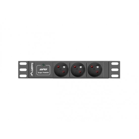 Listwa zasilająca Rack PDU 10 1U 3x PL 2m 10A czarna C14 