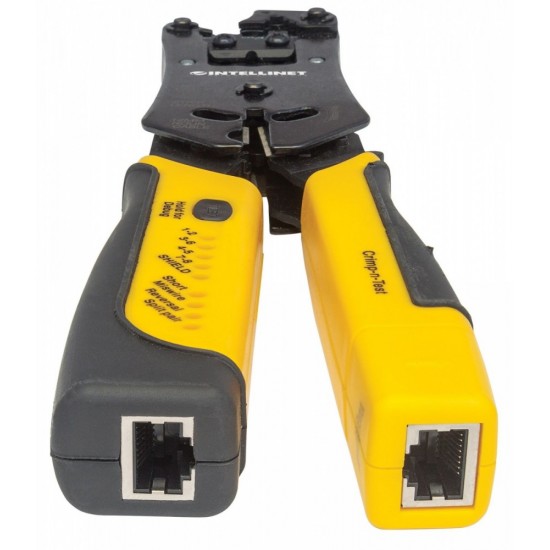 Zaciskarka wtyków RJ411/RJ12/RJ22/RJ45 z testerem okablowania 