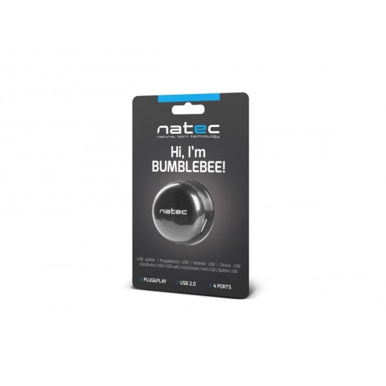 Hub USB 4 porty Bumblebee USB 2.0 czarny 
