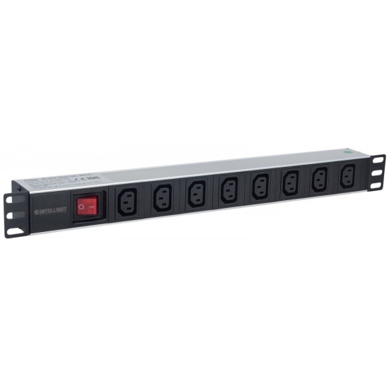 Listwa zasilająca rack 19 1U 110V-250V/10A 8 gniazd C13 kabel 2m 