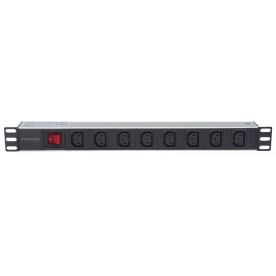 Listwa zasilająca rack 19 1U 110V-250V/10A 8 gniazd C13 kabel 2m 