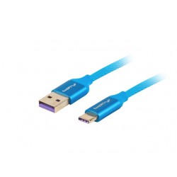 Kabel Premium USB CM - AM 2.0 1m niebieski 5A, pełna miedź