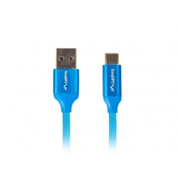 Kabel Premium USB CM - AM 2.0 1m niebieski 5A, pełna miedź