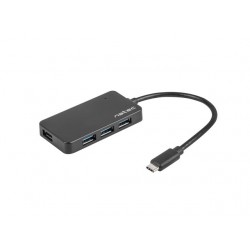 Koncentrator USB 4 porty Silkworm USB 3.0 czarny USB-C 