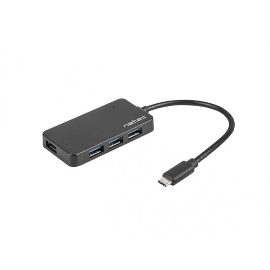 Koncentrator USB 4 porty Silkworm USB 3.0 czarny USB-C 
