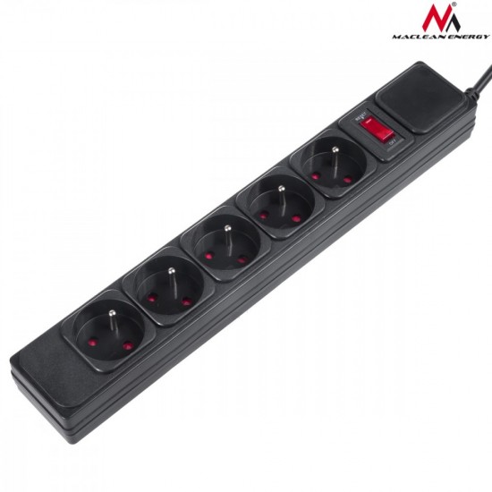 Listwa zasilająca, 5 gniazd z wyłącznikiem MCE219 